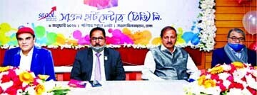 Abdul Mannan, Secretary, Ministry of Health and Family Welfare, speaks as the chief guest on the 12th founding anniversary of Saaol Heart Center (BD) Limited at Saaol auditorium in the capital's Eskaton Garden road on Saturday morning. Notable cultural f