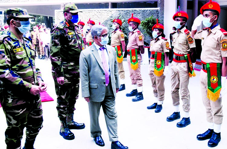 Vice-Chancellor of Dhaka University Prof. Dr. Md. Akhtaruzzaman at the inaugural ceremony of a programme organised by Bangladesh National Cadet Corps as part of 10-day programmes in different educational institutions marking birth centenary of Bangabandhu