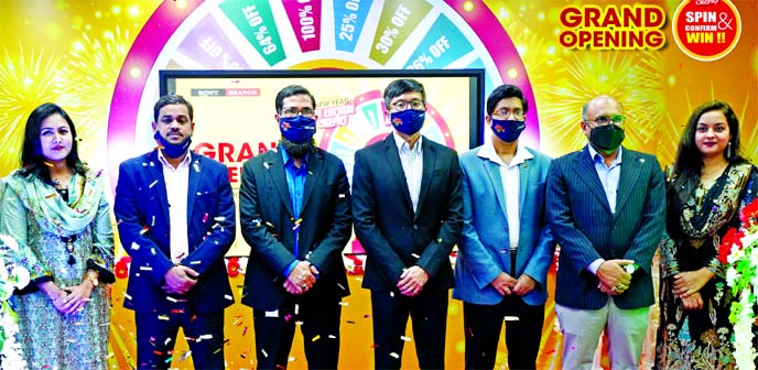 Ekram Hussain, Managing Director of SONY-RANGS electronics and electric company Limited (BD), poses for photograph after inauguration the grand opening ceremony of "New Year - Spin & Confirm Win" campaign at its head office in the city on Thursday. Seni