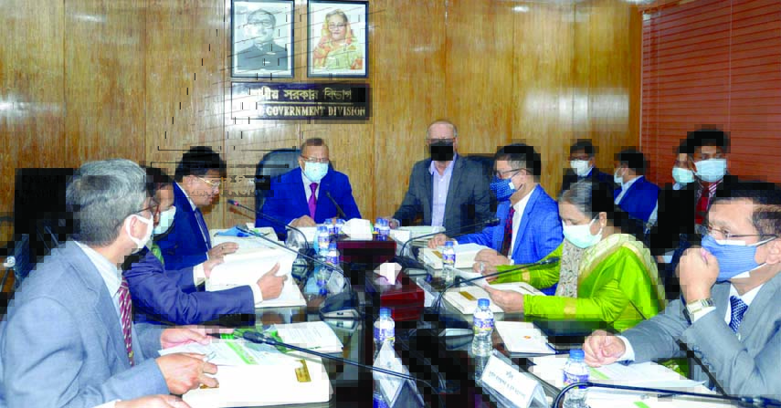 LGRD and Cooperatives Minister Tajul Islam presides over the inter-ministerial meeting on 'Amar Gram-Amar Shahar' at the conference room of the Local Government Division in the city on Wednesday.
