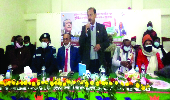 A total of 152 landless and homeless families in Tarash Upazila of Sirajganj district houses as a gift from Prime Minister Sheikh Hasina on the occasion of 'Mujib Barsho.' Prof Dr. Md. Abdul Aziz, MP, handed over the keys and documents of the shelters t
