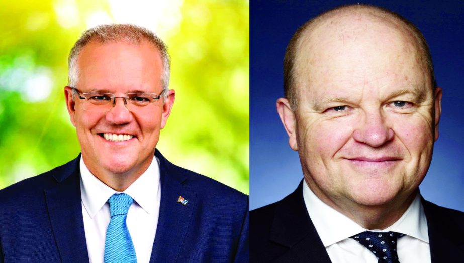 Prime Minister of Australia, the Hon Scott Morrison, MP (L), Jeremy Bruer, Australian High Commissioner (R)