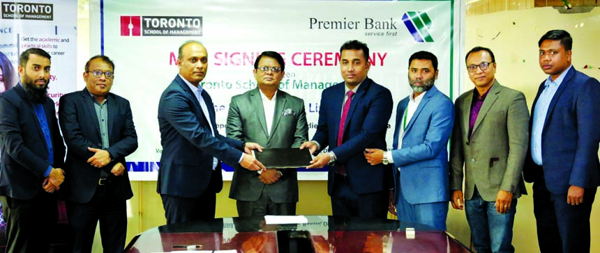 Premier Bank Limited recently signed a memorandum of understanding (MoU) with Toronto School of Management (TSoM) to offer educational assistance among students pursuing higher studies in Canada and sending remittances (tuition fees) through the bank. M.