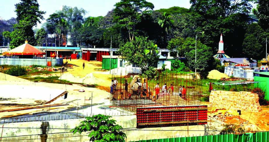 Visitors' entry at Shishu Park in the cityâ€™s Shahbag in Dhaka was made off-limits from first week of January 2019 after the authorities launched renovation works of the park. This photo taken on Saturday shows that development work is going on in