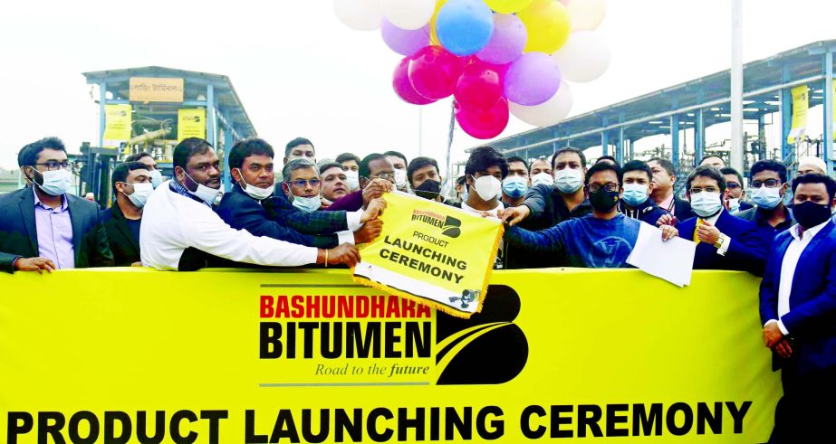 Bashundhara Group Managing Director Sayem Sobhan Anvir's son Ahmed Walid Sobhan, inaugurating the Bashundhara Bitumen Plant at Pangaon in Keraniganj in the city on Sunday. Through the inauguration, the marketing of bitumen in the private sector of the co