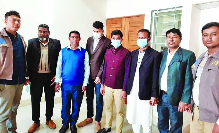 CID police detains six members of an alleged fraud gang conducting raid in the city's Uttara area. The snap was taken from the CID office on Tuesday.