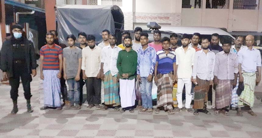 RAB-10 nabs twenty-one gamblers conducting raids in the city's Gendaria on Saturday.