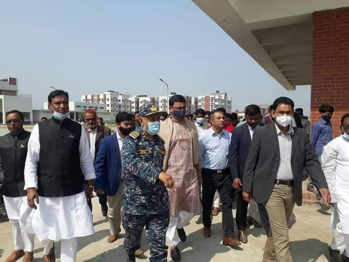 State Minister for Shipping Khalid Mahmud Chowdhury visits the Bangladesh Marine Academy in Rangpur on Tuesday.