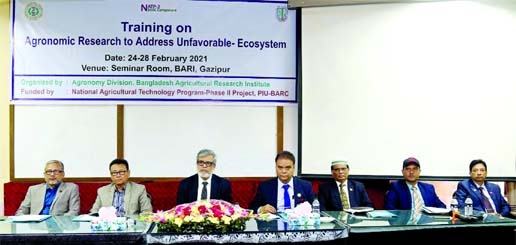 Executive Chairman of Bangladesh Agricultural Research Council (BARC) Dr. Shaikh Mohammad Bokhtiar inaugurates a five-day training workshop titled 'Agronomic Research to Address Unfavorable Ecosystem' as chief guest at the seminar room of the