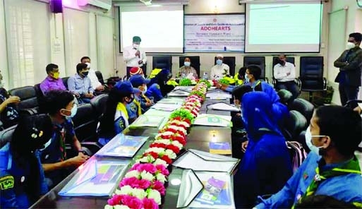 Simeen Hussain Rimi, MP, speaks at a seminar prevention of child marriage organized by the Kapasia Upazila Family Planning Department of Gazipur at the upazila health complex auditorium on Sunday morning.