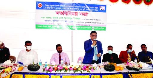 Md. Mezbahul Islam, Senior Secretary, Ministry of Agriculture, speaks at a view exchange meeting at Kaunia Upazila Parishad of Rangpur district on Saturday.