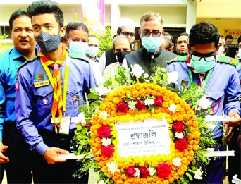 Minister for Environment, Forest and Climate Change Md. Shahab Uddin placing wreath and addresses a discussion meeting, cultural program and award distribution among the winners of the drawing competition organized by the upazila administration on the