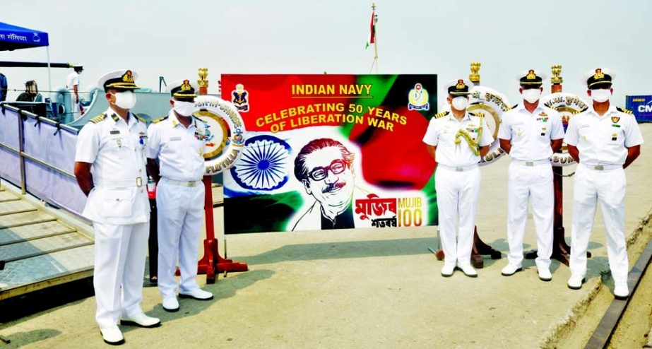 Two Indian naval ships, INS Kulish and INS Sumedha, arrive Mongla port on Monday to celebrate Mujib Year and 50 Years of the Liberation War of Bangladesh. ISPR photo