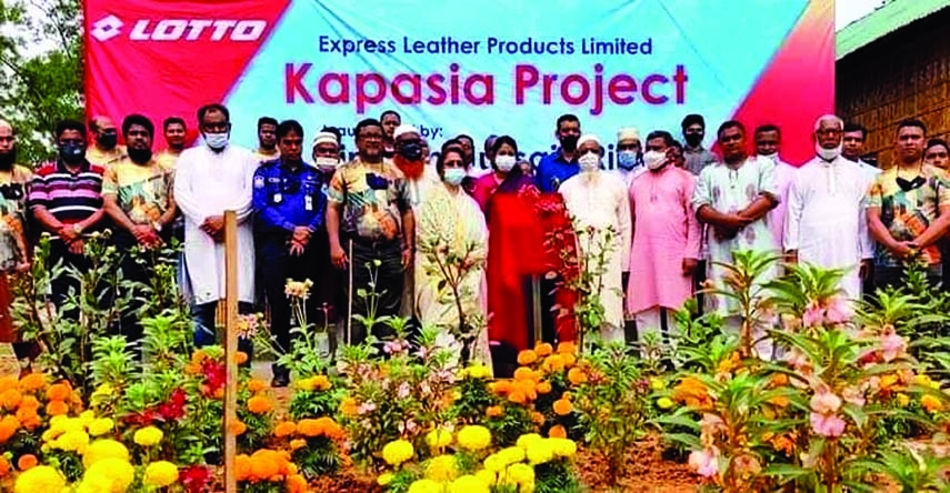 Simeen Hussain Rimi MP, Chairman of the Parliamentary Standing Committee on the Ministry of Culture, inaugurate the Lotto Kapasia Project of Leather Products Limited at Kapaleshwar village of Singhasree Union in Kapasia Upazila of Gazipur on Monday aftern