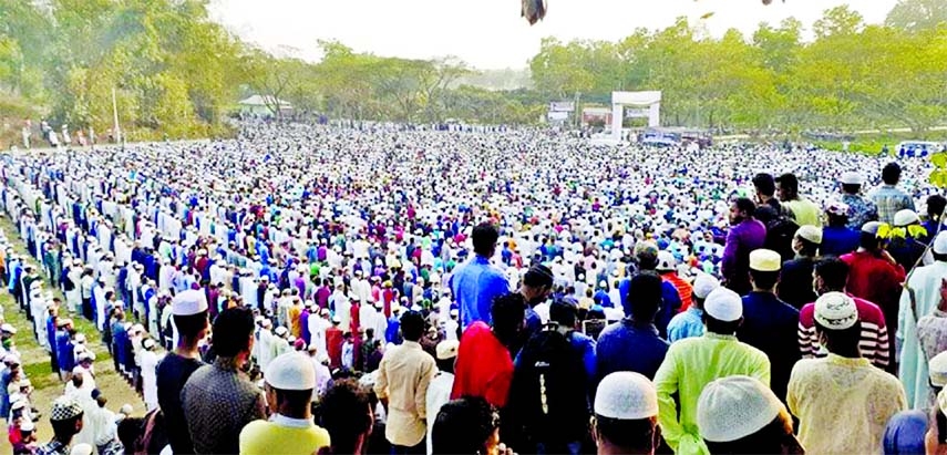 The Namaz-e-Janaza of lawmaker from Sylhet-3 constituency Mahmud Us Samad Chowdhury was held at Kashim Ali High School playground in Fenchuganj on Friday.