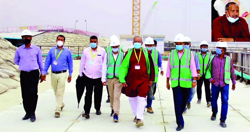 Science and Technology Affairs Minister Architect Yeafesh Osman on Monday inspects the work progress of Rooppur project area, Pabna and Institute of Nuclear Medicine and Allied Sciences project.