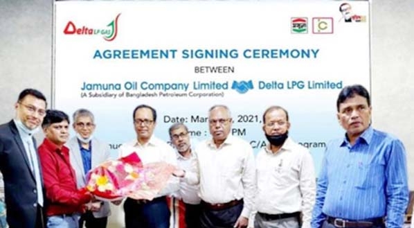 Managing Director of Jamuna Oil Company Limited Gias Uddin Anchari and Director of Delta LPG Limited. Mustafizur Rahman on Sunday signed the agreement on behalf of their respected Company.