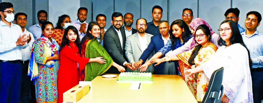 SM Anisuzzaman CEO along with departmental head of Bangladesh Infrastructure Finance Fund Limited (BIFFL) celebrated its 10th anniversary by cutting a cake at the company's corporate office in the capital recently.