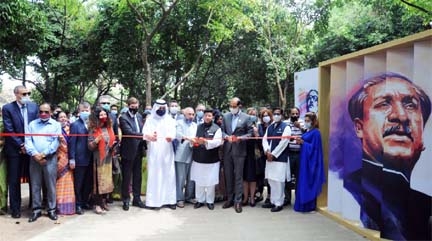 Foreign Minister Dr. AK Abdul Momen inaugurates an exhibition titled 'Bangabandhu's Foreign Policy and Vision' organised by DNCC in the city's Gulshan on Thursday.