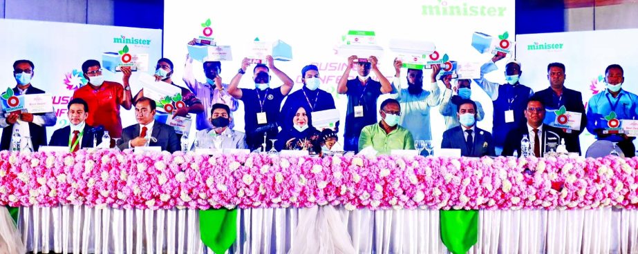Commerce Minister Tipu Munshi, attended the 'Business Conference 2021' of Minister Group at a hotel in the capital on Saturday as chief guest. Dhaka North City Corporation Mayor Atiqul Islam, MA Razzak Khan Raj, Chairman, Dilruba Tanu, Managing Director