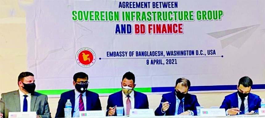 Shahidul Islam, Ambassador of Bangladesh Embassy in Washington, presiding over a Memorandum of Understanding (MoU) signing ceremony to mobilize US capital market investors into Bangladesh infrastructure projects on Thursday.