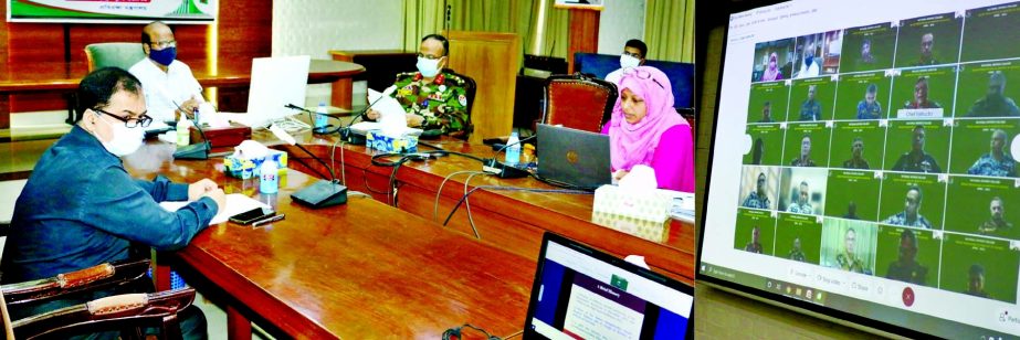 Senior Secretary of Defence Ministry Dr Md Abu Hena Mostafa Kamal participates an expression view meeting of AFWC 2021 under Defence College at Ministry office in the capital on Sunday.