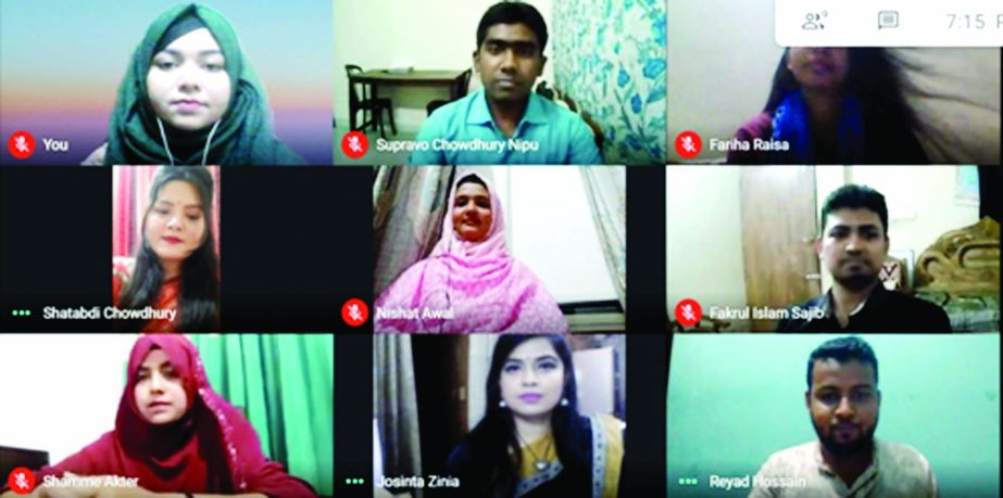 Chairman of the Sociology Department of Bangladesh University of Professionals (BUP) Josinta Zinia speaks at a webinar on 'Women's Social Advancement' organized recently by Surokkha Foundation in the city. Founder and CEO of the foundation Supravo Chow