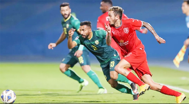 Midfielder Edmilson (right) scoring Al Duhail's second goal against Al Shorta in their opening Asian Champions League match on Thursday.