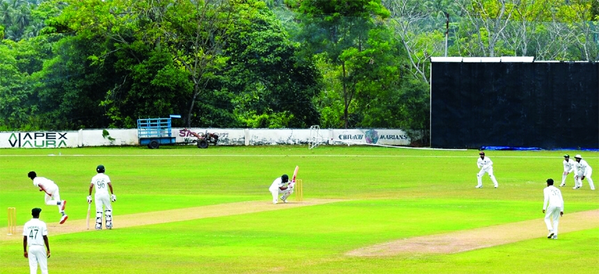 Action from the first day of the two-day inter-squad practice game between the Bangladesh cricketers in Negombo on Saturday.