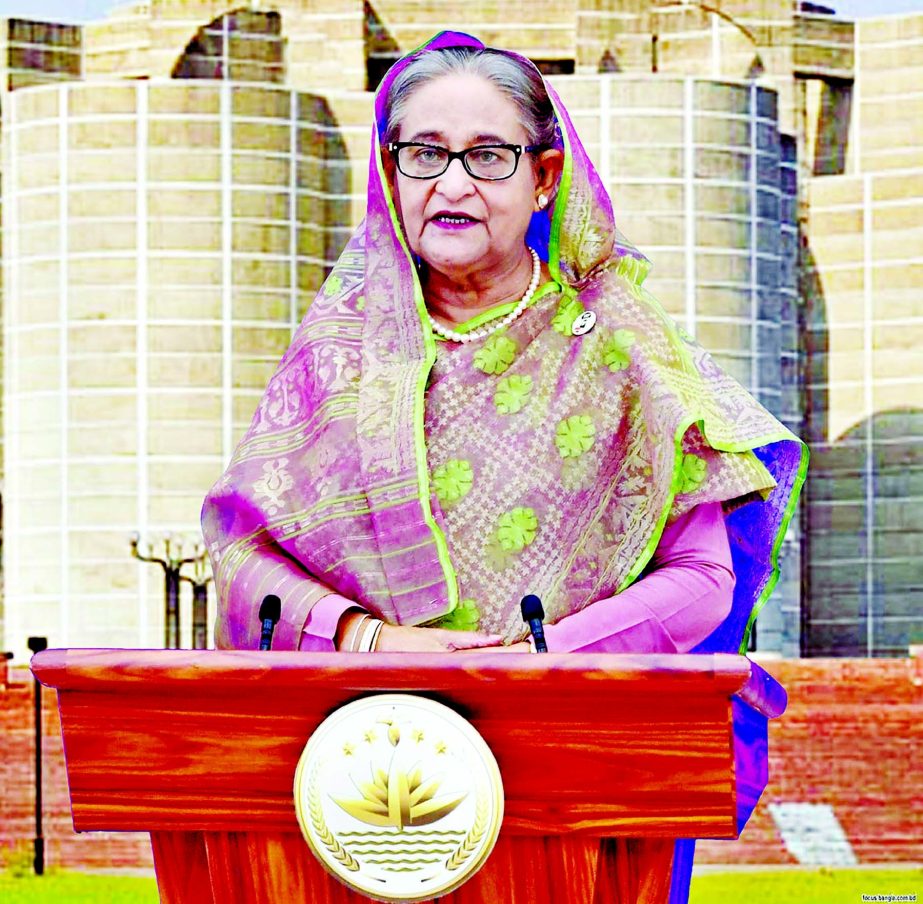 Prime Minister Sheikh Hasina speaks virtually at the inauguration of plenary of an annual conference on 'A World in Change: Join Hands to Strengthen Global Governance and Advance Belt and Road Initiative (BRI) Cooperation' organised by Boao Forum for As