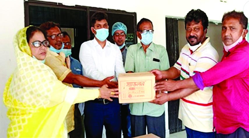 Soaps, masks and hand sanitizers were distributed among the commoners to prevent Corona virus infection in Gafargaon, Mymensingh on Tuesday as an initiative of the district council as per advice of Fahmi Golandaj Babel, MP. Upazila Parishad Chairman Ashra