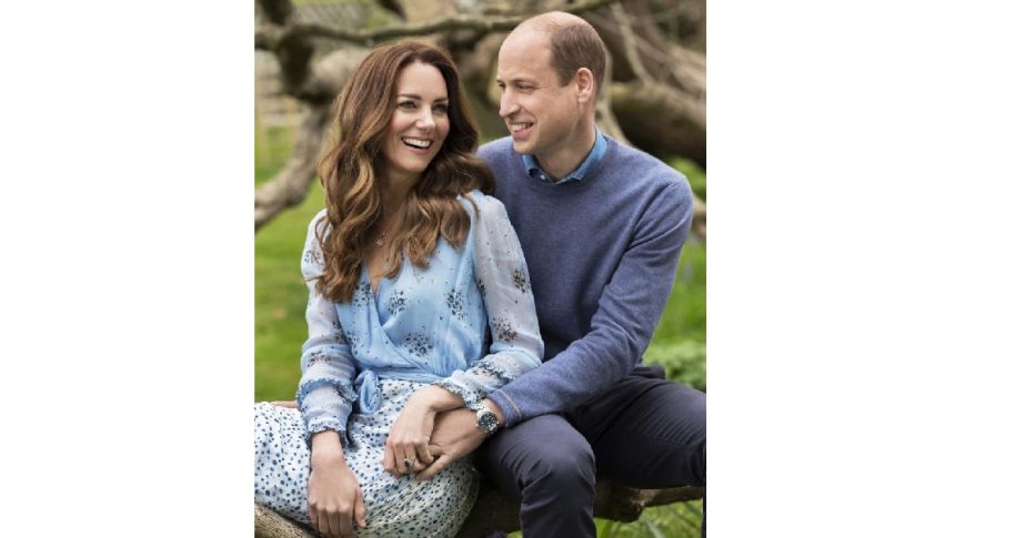 In this photo provided by Camera Press and released Wednesday, April 28, 2021, is Britain's Prince William and Kate, Duchess of Cambridge, at Kensington Palace photographed this week in London, England. Photo: AP