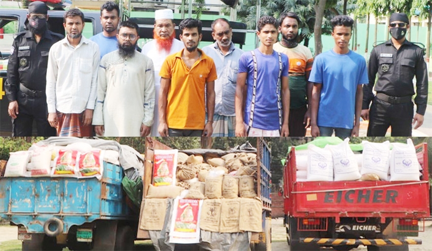 RAB-4 detains nine persons involved in black marketing TCB commodities conducting raid in the city's Matikata area on Friday.