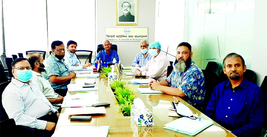 Md Rezaul Karim, Chairmanship of Shippers' Council of Bangladesh (SCB), presiding over the 7th Board of Directors' meeting at its corporate office's conference room at Dhanmondi in the city on Tuesday. Senior Vice Chairman Md Ariful Ahsan, Directors Ar