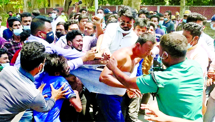 Two factions of Bangladesh Chhatra League were locked in a clash at Rajshahi University campus on Thursday.