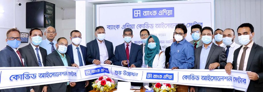 Md Arfan Ali, President & Managing Director of Bank Asia Limited, inaugurating the "COVID Isolation Center" at the bank's own premises at capital's Elephant Road to ensure healthcare facilities for the COVID-19 affected employees of the bank. Mohammad