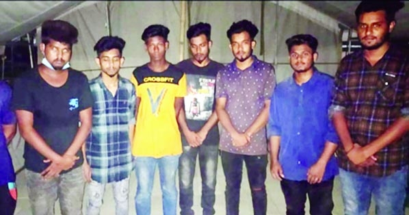 Eight youths detained on Saturday evening on charge of misconduct and giving death threats to the security personnel of KPI-affiliated Rooppur nuclear power plant.