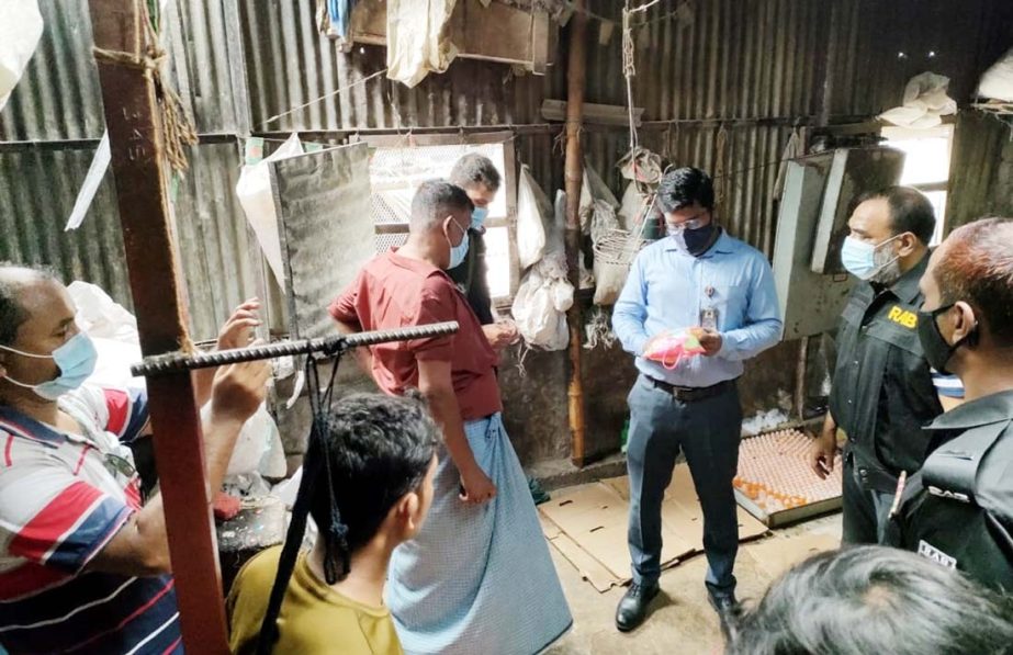 Mobile Court of RAB -10 imposes fine on some establishments for producing and selling adulterated food conducting raids in the city's Chwakbazar and Lalbag areas on Wednesday.