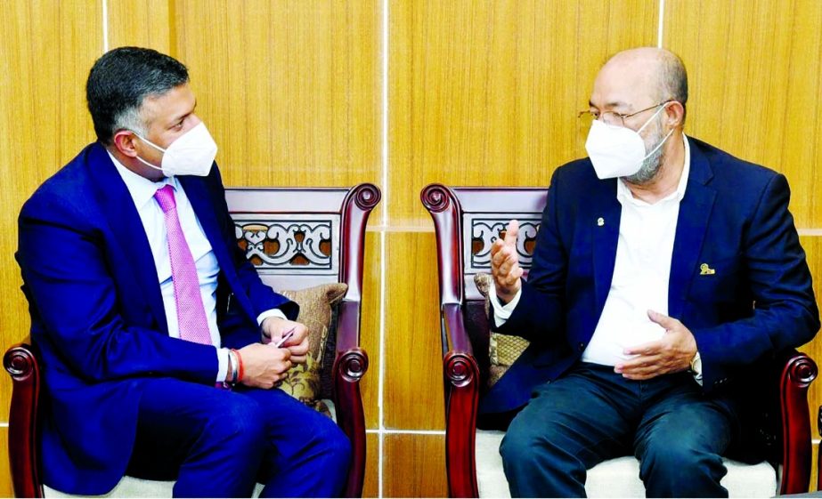 Indian High Commissioner to Bangladesh Vikram Kumar Doraiswami calls on State Minister for Disaster Management and Relief Dr. Enamur Rahman at the latter's office of the ministry on Monday.