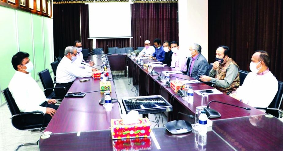 Secretary General of Jatiya Party Ziauddin Ahmed Bablu holds a meeting with Chief Election Commissioner KM Nurul Huda on Tuesday urging the latter not to hold election on July 14.