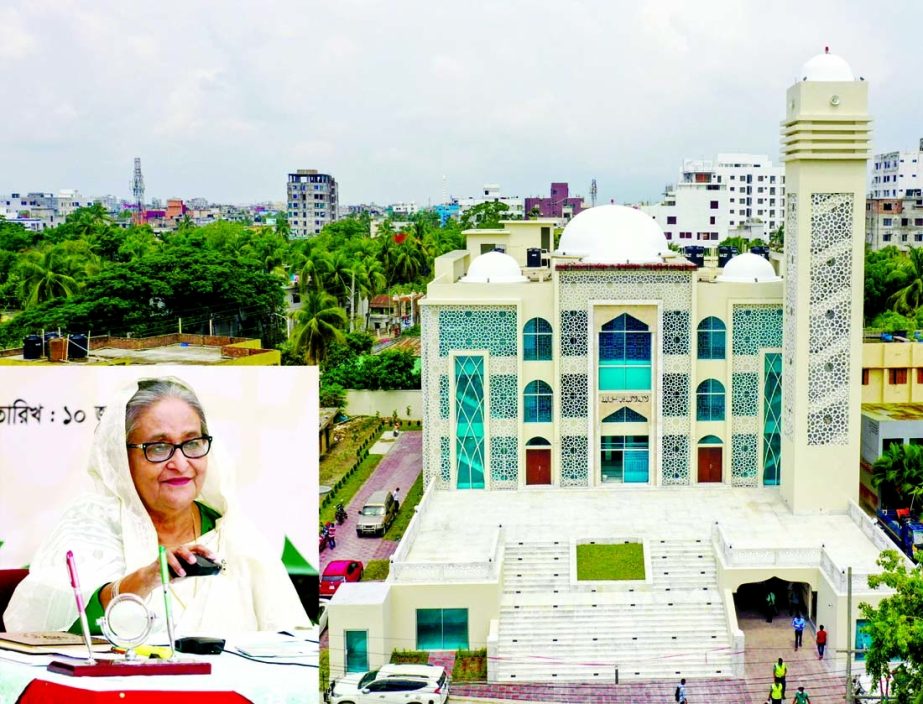 Prime Minister Sheikh Hasina inaugurates 50 model mosques and Islami Cultural Center through video conference from Ganobhaban on Thursday.