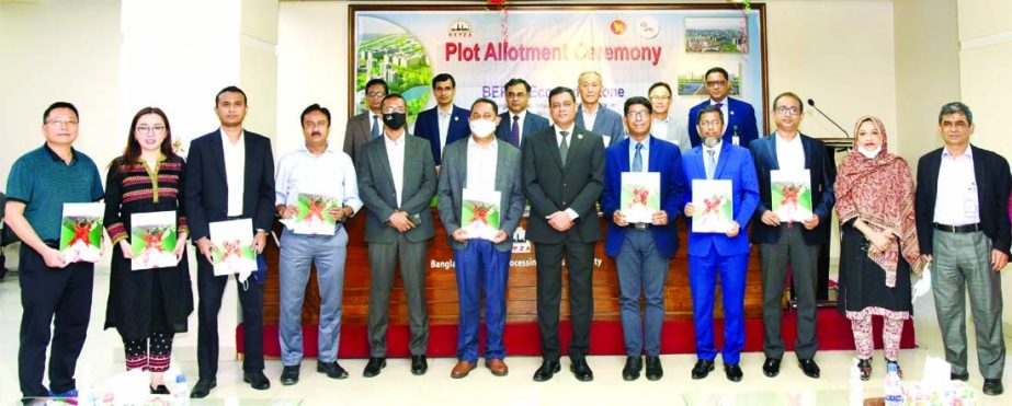 Major General Md Nazrul Islam, Executive Chairman of Bangladesh Export Processing Zones Authority (BEPZA), poses for a photo at the allotment letters handover ceremony to 10 companies of home and abroad at BEPZA complex in the capital on Sunday.