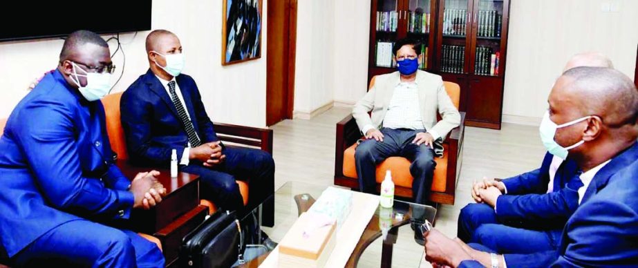 Representatives of Democratic Republic of Congo call on Textiles and Jute Minister Golam Dastagir Gazi, Birprotik at the latter's office of the ministry on Tuesday.