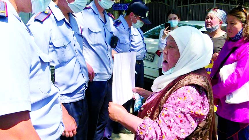 Khalida Akytkankyzy protests are often blocked by police. She not only misses her sons but her 14 missing grandchildren too.