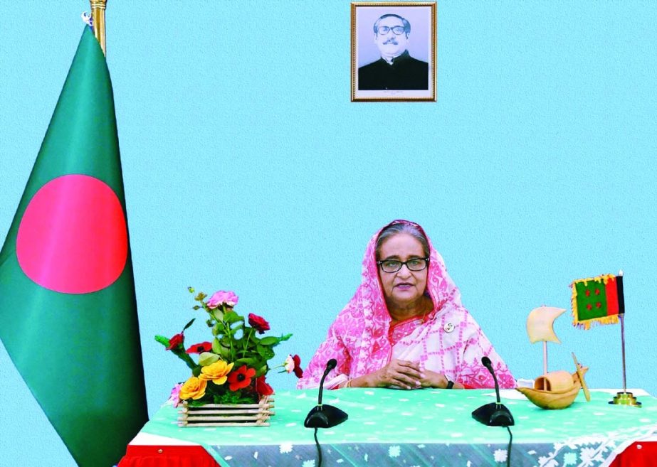 Prime Minister Sheikh Hasina greets through Video message on Thursday marking the founding centenary of the Chinese Communist Party. PID photo