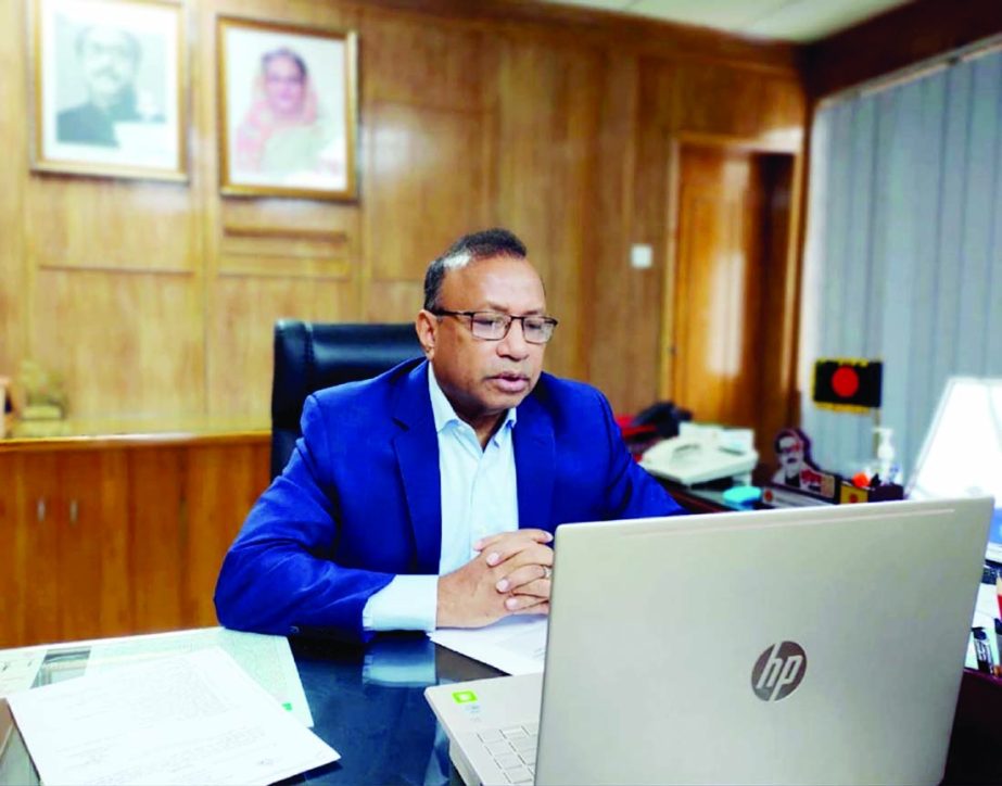 LGRD and Cooperatives Minister Tajul Islam speaks at the inter-ministerial meeting virtually on Tuesday about cattle markets management on the occasion of Eid-ul-Azha.