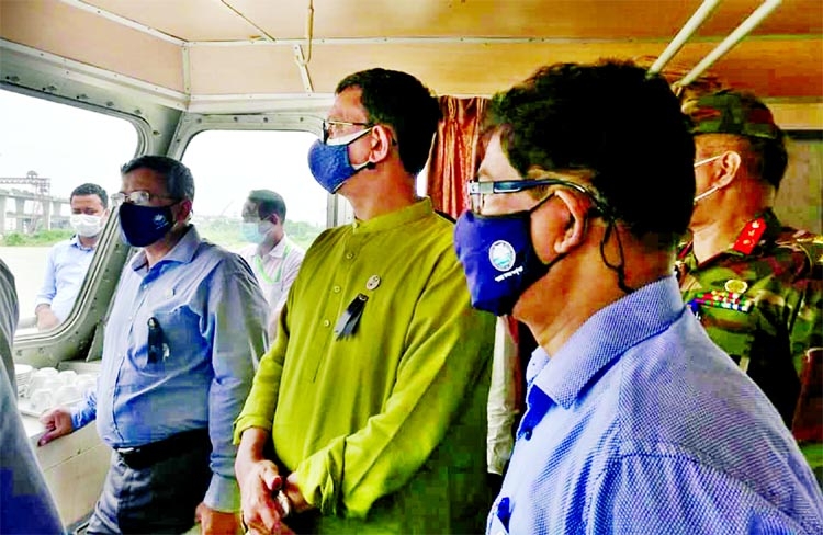 State Minister for Shipping Khalid Mahmud Chowdhury visits Shimulia Ferryghat, Banglabazar River Route of Munshiganj and Majhirkandighat of Shariatpur on Friday.