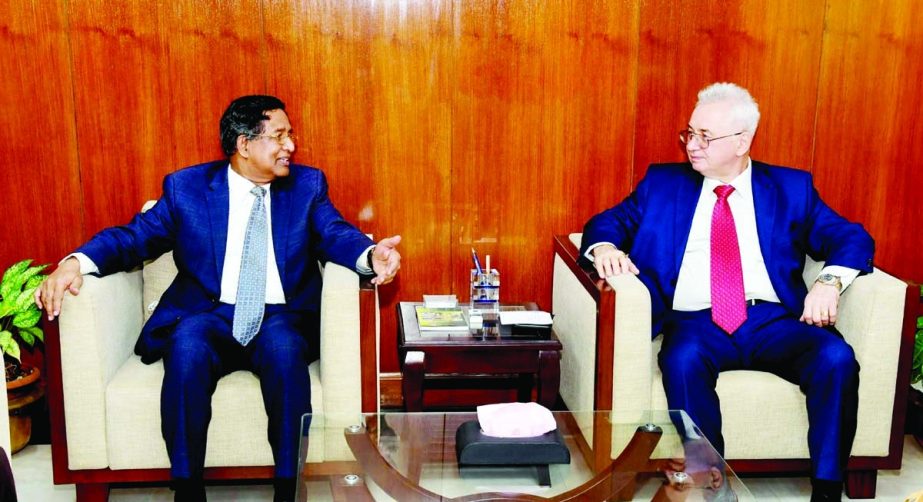 Russian Envoy to Bangladesh Alexander Vikentyevich Mantytskiy calls on Agriculture Minister Dr. Abdur Razzaque at the latter's office of the ministry on Wednesday.