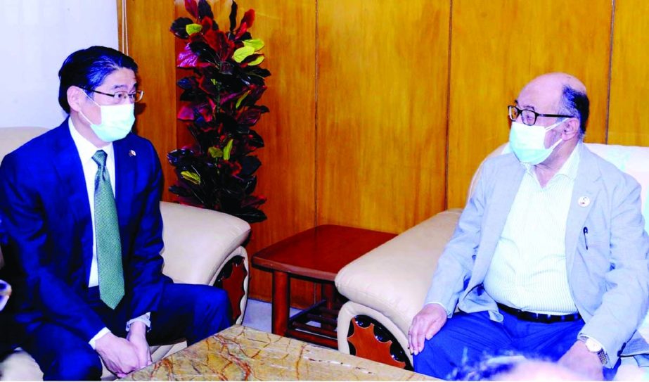 Japanese Envoy to Bangladesh Ito Naoki calls on Industries Minister Nurul Mazid Mahmud Humayun at the latter's office of the ministry on Wednesday.