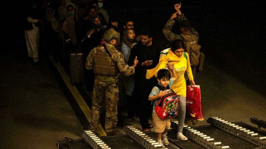 Afghans civilians were evacuated by the US military out of the capital Kabul Brandon CRIBELAR US Central Command Public Affairs.
